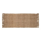 Hand Woven Chunky Jute Runner Rug 2.5x8 Feet Natural, Large Farmhouse Reversible Neutral Hign Knot Textured Floor Mat for Living Room, Hallway, Kitchen | Decorative Rustic Patio Carpet for Bedroom - size: 2.5'x8'