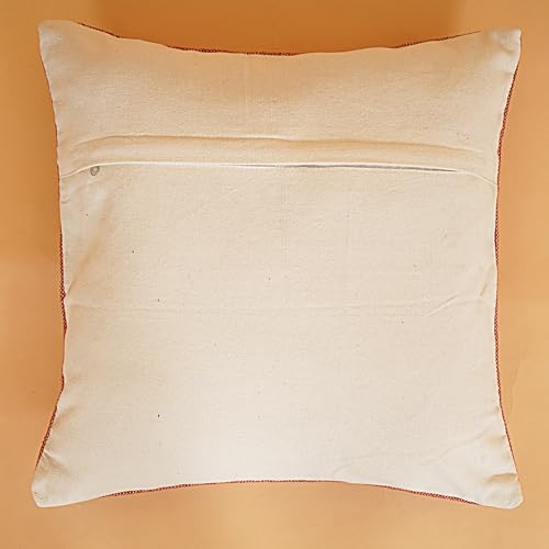 Indian Cotton Cushion Cover Sabra Kilim Pillow Cover Designer Decorative Sofa 18x18 Inche Handwoven Cushion Case for Farmhouse Home Decor Spring Decorative Pillow (Pattern 8) - color: Pattern 8