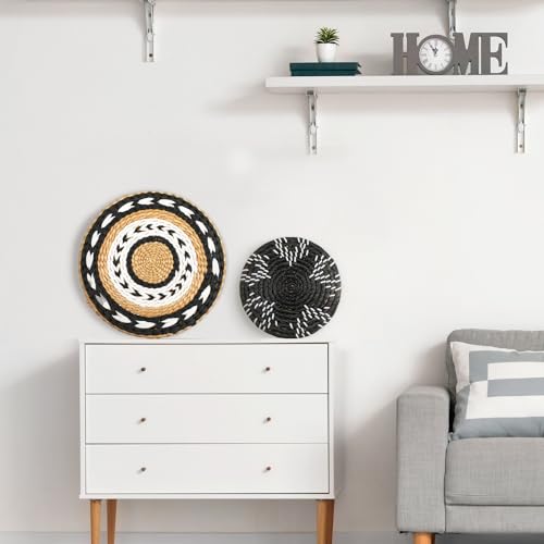Tatuo 11 Pcs Boho Wall Basket Decor Bulrush Woven Wall Hanging Art Round Farmhouse Rustic Handmade Wicker for Summer Home, Bedroom, Living Room, Kitchen Decorations, Multi Sizes(Retro) - style: Retro