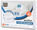Utopia Bedding Premium 100% Waterproof Pillow Protectors with Zipper King Size (Set of 40), Bed Bug and Dust Mite Proof Zippered Pillow Covers, Pillow Encasement Cases, White - size: King (Pack of 40)