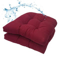 MTMR Outdoor Chair Cushions Set of 2, Water-Repellent 19”X19” Patio Chair Cushions with High Elasticity PP Cotton, No Fading Tufted Patio Furniture Cushions, Thick Seat Cushions for Outdoor Furniture - color: Burgundy