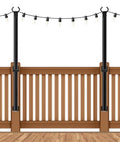 AHRLHR 2 Pack String Light Poles,4 Ft String Light Poles for Outside with Fixing Clips,Metal Poles for Outdoor String Lights, Hanging Light Poles for Deck Fence Garden Backyard Wall Bistro - size: 2 Pack-4FT