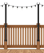 AHRLHR 2 Pack String Light Poles,4 Ft String Light Poles for Outside with Fixing Clips,Metal Poles for Outdoor String Lights, Hanging Light Poles for Deck Fence Garden Backyard Wall Bistro - size: 2 Pack-4FT