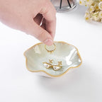 JAMEND CLXP 2PCS Lotus Leaf Shape Ring Holder Dish, Small Key Bowl, Ceramic Trinket Tray Jewelry Dish Organizing Necklace Earrings for Mom Friend Sister, All Jewelries Are NOT Included, Light Green.… - color: Light Green-2PCS