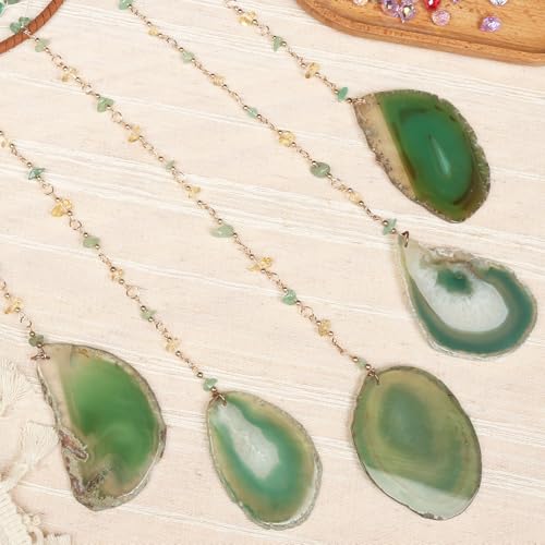 Green Aventurine Gemstone Agate Large Dream Catcher Chakra Dream Catcher with Crystals Handmade Dreamcatcher Wall Decor for Adults Boys Girls Bedroom Garden Bless Gift - color: Green Aventurine