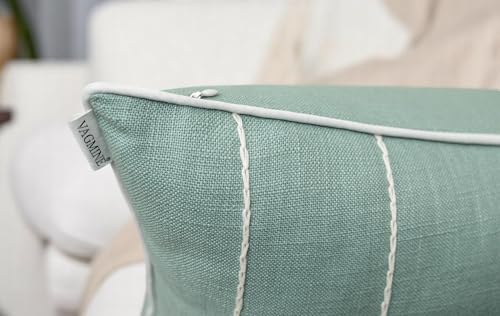 VAGMINE Embroidered Wildflower Floral 18x18 Throw Pillow Cover - Light Teal Cotton Square Cushion for Sofa Couch Bed - Cottagecore Farmhouse Spring Decor - Daisy - color: Light Teal-daisy, size: 18" x 18" (Pack of 1)