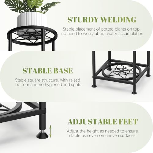 4 Tier Plant Stand Indoor Outdoor, Metal Flower Shelf Display Holder, Multiple Plants Corner Tall Flower Holders for Patio Balcony Porch Garden Living Room (Diamond Black) - color: Diamond Black, size: 4 Tier