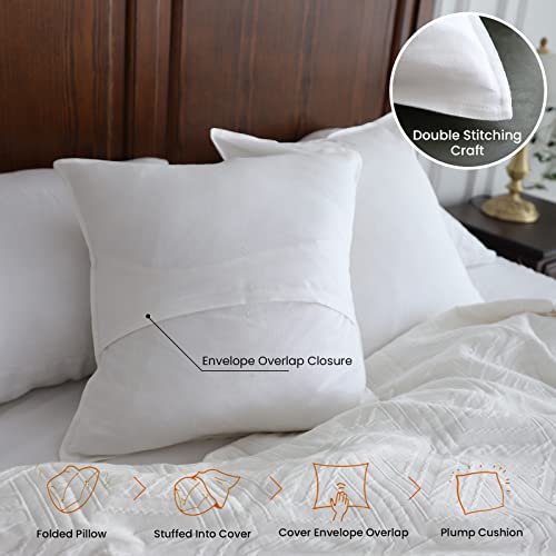 Simple&Opulence Linen Throw Pillow Covers 18x18 Inch Set of 2 Flax Cotton Blend Solid Color Decorative Square Cushion Cover for Couch Sofa Office Soft Breathable Farmhouse - White - color: White, size: 18”×18“