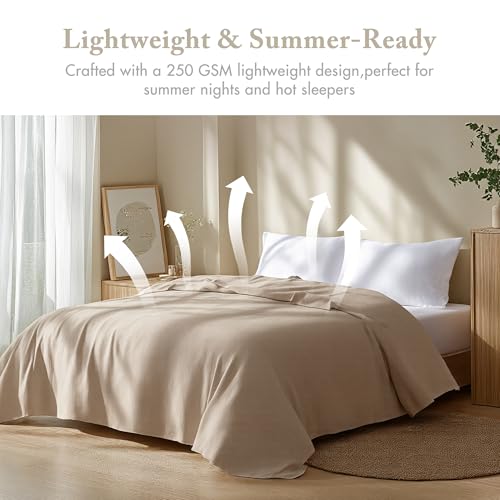 Madison Park Freshspun Basketweave Luxury Cotton Blanket Khaki 66x90" Twin Size Basketweave Premium Soft Cozy 100% Cotton For Bed, Couch or Sofa - color: Khaki, size: Twin