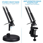 TORCHSTAR Metal Desk Lamp with Clamp, Swing Arm, Architect Adjustable Gooseneck Table Lamp, Clip Desk Lights for Home Office, Work, Study, Reading, E26 Base, Multi-Joint, Black - color: Black