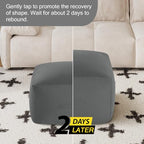 MeMoreCool Square Stuffed Pouf Ottoman Foot Rest, Floor Pouf Foot Stool with Foam Chunk Filling, Soft Stuffed Ottoman Footrest for Living Room - color: Grid Dark Grey