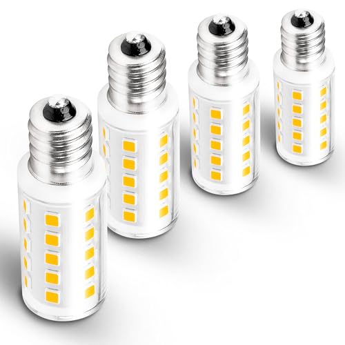 Dimmable E12 LED Bulb Himalayan Salt Lamp 4W, Equivalent 15W 40W, 400lm 2700K Warm White AC120V S6 C7 E12 Candelabra Base for Night Light Chandeliers Christmas Light Candle Lamp Dryer Bulbs, 4 Pack - color: 2700k Warm White, size: 4 Watt-Dimmable-4 Pack