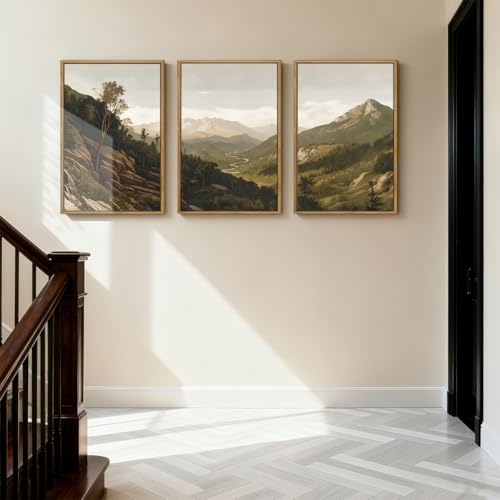 ANHUIB Mountain Wall Art Nature Mountain Ridge Wall Decor Woodland Landscape Painting 16x24 Inch for Living Room Bedroom Dining Room - color: Mountain Ridge, size: 24"L x 16"W