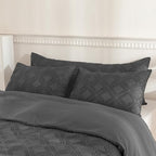 JELLYMONI Pillowcases Standard Size Grey 2 Pack Boho Plaid Bed Pillow Covers 20x26in Polyester Envelope Pillow Shams Tufted Bohemian Textured (Pillows are not Included) - color: 01 - Grey - Grid, size: 26" x 20" (Pack of 2)