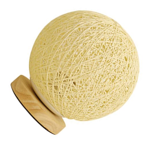 Garosa Rattan Ball Lamp, Dimmable LED Table Lamp with USB Charger, Stylish Wicker Night Light for Bedroom Living Room Wood Base 3W