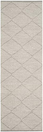 SAFAVIEH Montauk Collection Runner Rug - 2'3" x 11', Grey, Handmade Cotton, Ideal for High Traffic Areas in Living Room, Bedroom (MTK821A) - color: Grey, size: 2'3" x 11' (Runner)