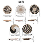 5-Pack Hanging Rattan Woven Wall Basket Decor Set 7.9 9.8 11.8 Inch - Rustic Wall Art Key Tray for Living Room Bedroom Kitchen