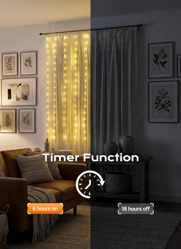 Brightown 180 LED Shower Curtain Lights, 70 Inch Warm White IP65 Waterproof Fairy Lights Battery Operated String Lights, 8 Modes Waterproof Christmas Lights for Indoor Outdoor Decor(No Curtain) - color: Warm White, size: 1 Pack-180 LED-Battery Powered