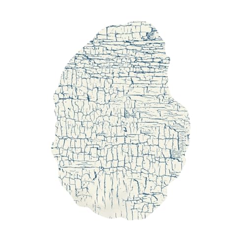Retro Distressed Beige Blue Cracked Texture Irregular Area Rug 2x3 Abstract Irregular Shaped Rugs for Bedroom Playroom Dorm Unique Designer Washable Durable Carpet Boho Home Office Decor Runner Mat - color: I, size: 2x3