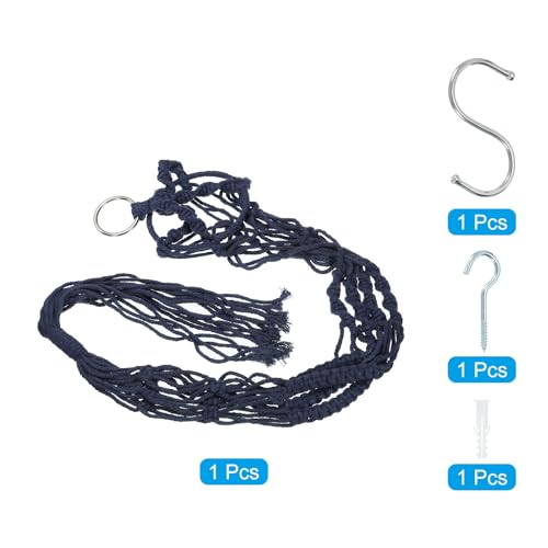 PATIKIL Macrame Hanging Planter, 35 Inch Handmade Hanging Plant Holders Flower Pot Hanger Flower Pot Hanger for Indoor Outdoor Decor, Navy Blue