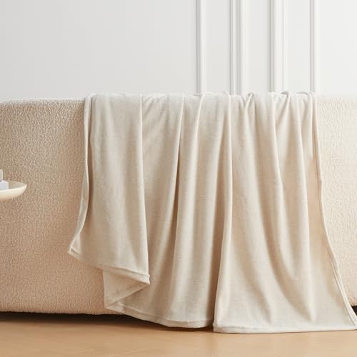 COOVA Lightweight Knit Throw Blanket for Couch, Decorative Blanket, Soft and Cozy Throw for Sofa, Bed or Chair, Living Room (Taupe, 50×60 inches) - color: Taupe, size: 50"x60"