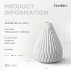 RONDURE 9.1" Modern Ceramic Table Lamp, Fully Dimmable Bedside Lamp for Bedroom Living Room Nightstand, White Translucent Ceramic Shade, Warm Ambient Decorative Corded Lighting, Bulb Included - style: Ariadne