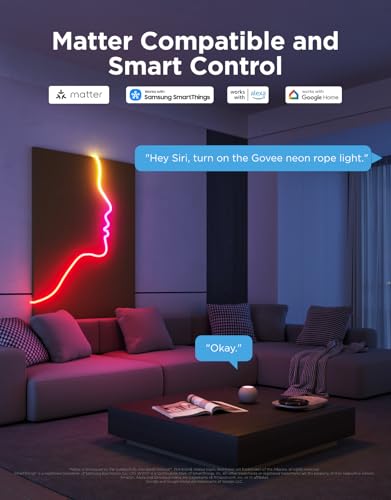 Govee RGBIC Neon Lights, LED Smart Neon Rope Light 2 Works with Matter, Alexa, Google Assistant, Custom DIY Neon Strip Lights for Bedroom and Holiday Decor, Softer Material, 32.8ft, White - size: 32.8ft