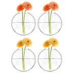 Mkono Wall Hanging Planter Propagation Station Glass Flower Vase for Hydroponics Plants, Bathroom, Home Office Living Room Decor Gift, Oblate Set of 4(Plants not Included)