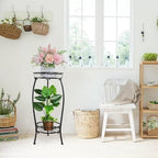 2 Pack Plant Stand Indoor Outdoor, 27.1" Tall 2-Tier Metal Plant Stand, Heavy Duty Plant Holder with Rustproof Finish, Space-Saving Corner Plant Shelf for Patio, Balcony, Garden & Living Room