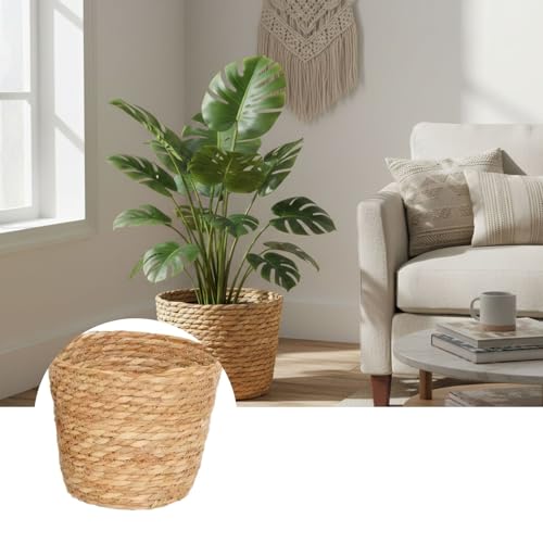 Woven Basket for Plants - Rattan Plant Basket with Boho Design for Indoor Decor and Small Item Storage - size: 17x13x15 cm