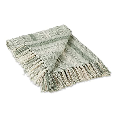 DII Braided Striped Decorative Throw Blanket, 50x60, Artichoke - color: Artichoke