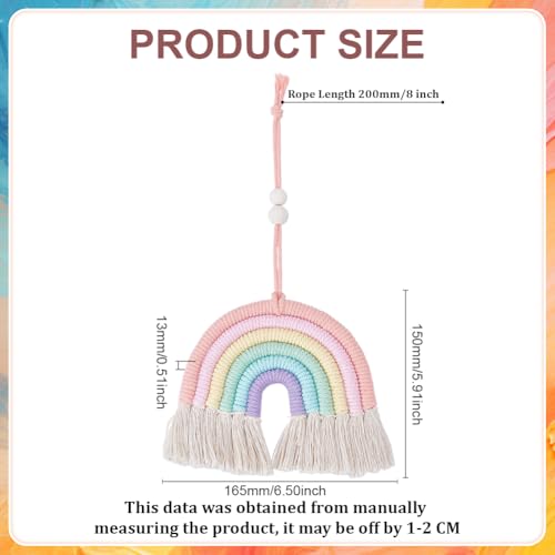 2Pcs Colorful Rainbow Wall Hanging Decor Handmade Woven Cotton Rainbow Hanging Ornament Pendant with Tassel Cute Home Accessories Front Door Room Home Car Decoration for Woman Man - color: Pink,mixed Color