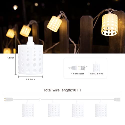 Vigdur 10FT Lantern String Lights - Hollow-Out Style Indoor String Lights Connectable Waterproof Indoor Outdoor Patio Lights for Garden Party Bedroom Christmas Decor - color: Cream