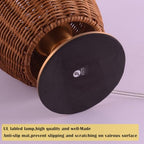 Boho Style Rattan Table Lamp,Dimmable Bamboo Desk Lamp,Timer Build in,Oven Brown Rattan - color: Timer