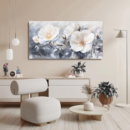 Canvas Wall Art Decor Black and White Wall Art Decorations Vintage Flower Wall Art Prints Wall Art Pictures for Living Room Canvas Art Wall Decor Artwork for Walls Bedroom Office Decor 20" X 40" - color: XY-01D, size: 40"L x 20"W