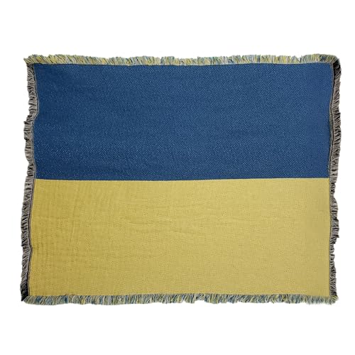 Pure Country Weavers Ukraine Flag Blanket - Gift Tapestry Throw Woven from Cotton - Made in The USA (69x48) - color: Ukraine Flag