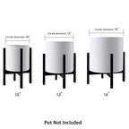 FaithLand Mid Century Plant Stand Indoor Outdoor(Plant Pot Not Included), Holds Planters with a Maximum Width of 14 Inch, Metal Planter Stand, Potted Plant Holder, Black - Width Not Adjustable - size: 14 inch