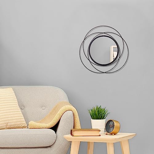 Black Circle Mirror Wall Decorative Metal Wall Mirror, Art Small Round Wall Home Mirror, Decor Living Room Bedroom Bathroom Entryway 12" - color: Round-black, size: 12"L x 12"W