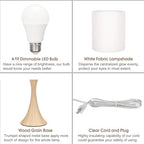 Bedside Touch Lamp, 3 Way Dimmable Touch Control Table Lamp, Wood Grain Farmhouse Table Lamp, Modern Nightstand Lamp with White Shade for Bedroom, Dorm, Office, 3000K LED Bulb Included - color: Wood Grain Base with White Shade