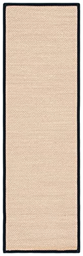 SAFAVIEH Natural Fiber Collection Runner Rug - 2'6" x 6', Maize & Black, Sisal, Woven Design with Border (NF141A) - color: Maize/Black, size: 2'6" x 6' (Runner)