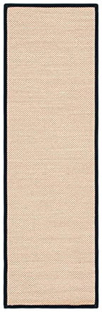 SAFAVIEH Natural Fiber Collection Runner Rug - 2'6" x 6', Maize & Black, Sisal, Woven Design with Border (NF141A) - color: Maize/Black, size: 2'6" x 6' (Runner)