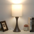 3 Way Touch Control Table Lamp, Modern Bedside Lamp Dimmable Nightstand Lamp with Beige Shade and Dark Brown Base, Small Desk Lamp for Living Room, Dorm, Home Office, 9W LED Bulb Included - color: Brown Base with Beige Shade