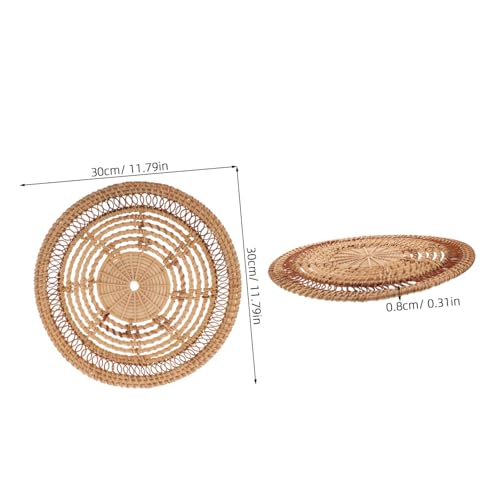 PRETYZOOM Handmade Nordic Woven Wall Basket Decor Bohemian Style Rustic Rattan Wall Art for Living Porch Kitchen for Home Interior