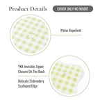 Hofdeco Premium Grandmillennial Coastal Hampton Patio Indoor Outdoor Throw Pillow Cover Only, 20"x20" Water Repellent for Backyard, Couch, Poolside, Grass Green Print Gingham - color: Grass Green Gingham 20"x20"