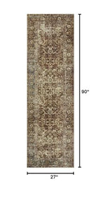 Loloi Magnolia Home by Joanna Gaines Sinclair Collection SIN-01 Rust/Lagoon 2'-3" x 7'-6", .25" Pile Height, Machine Washable, Runner Rug - color: Rust / Lagoon, size: 2'3" x 7'6" (Rectangular)