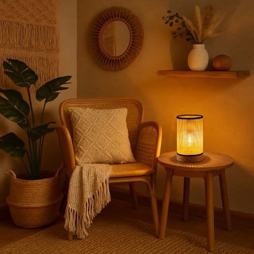 LUSHARBOR Battery Operated Lamp with Timer, Decorative Boho Bedside Table Lamp Small Cordless Accent Lamp for Kids Room Livingroom Entryway Decor-Black - style: LATTICE BLACK