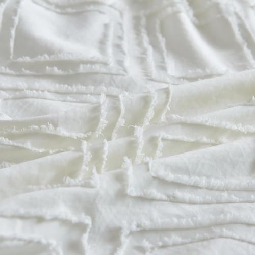 Body Pillow Shams 1 Pack, Body Size Pillowcases, Ivory, Soft Microfiber Geometric Boho Pillow Covers with Envelope Closure, 20x54 Inches (No Insert) - color: Ivory-grid, size: Body(20*54)