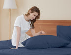 Sunflower Queen Pillowcases Set of 2, 100% Cotton Queen Size Pillow Cases 2, 20×30 inches Crown Blue, Soft and Breathable - color: Crown Blue, size: Queen (20"x30")