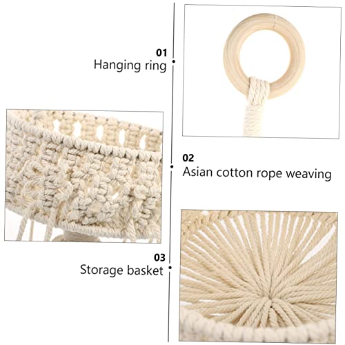 ORFOFE Craftsmanship Basket Organizer Woven Plant Pot Decorative Plant Container Bohemian Style Storage Basket