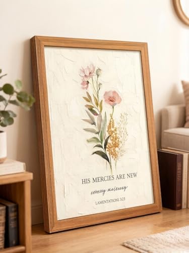 LBTZEVIR Framed Christian Wall Art Bible Verse Wall Art Are Floral Wall Art Every for Prayer Room Church Study & Living Room Decor 16x12 Inch - color: Scripture 1, size: 16"L x 12"W